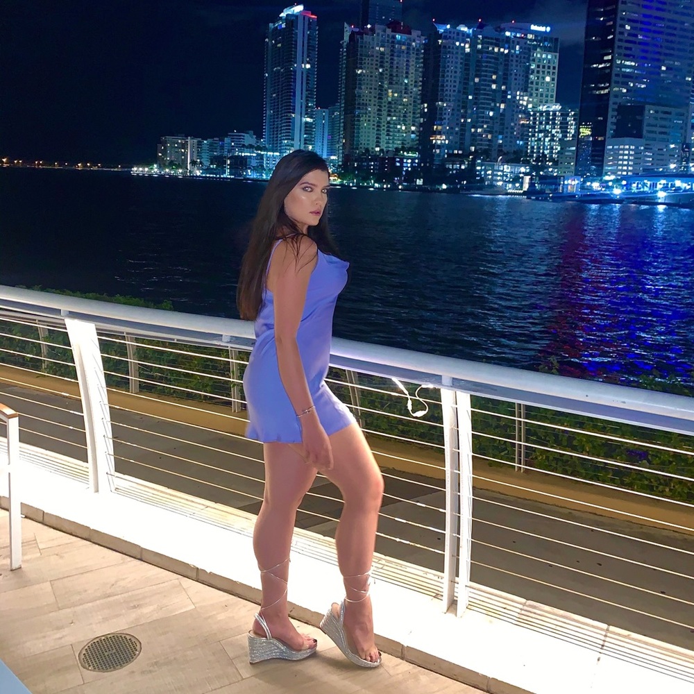 Forever 21 periwinkle satin dress